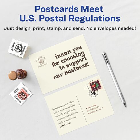 Avery Printable Postcards, 4.25" x 5.5", Ivory, 100 Blank Postcards for Laser and Inkjet Printers (5919) in Saudi Arabia
