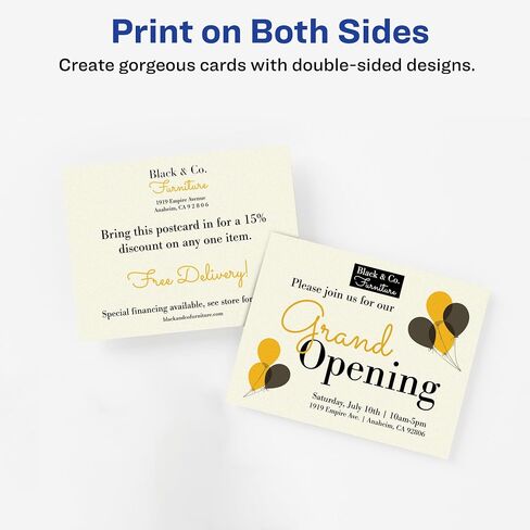 Avery Printable Postcards, 4.25" x 5.5", Ivory, 100 Blank Postcards for Laser and Inkjet Printers (5919) in Saudi Arabia