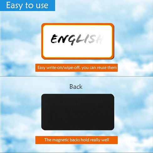 40 Pieces Magnetic Dry Erase Labels Name Plate Tags Flexible Magnetic Label Stickers for Whiteboards Refrigerator Crafts (Color B, 4 x 2 inch) in Saudi Arabia