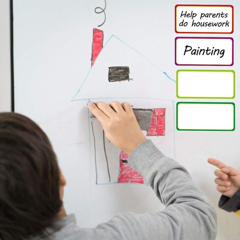 40 Pieces Magnetic Dry Erase Labels Name Plate Tags Flexible Magnetic Label Stickers for Whiteboards Refrigerator Crafts (Color B, 4 x 2 inch) in Saudi Arabia
