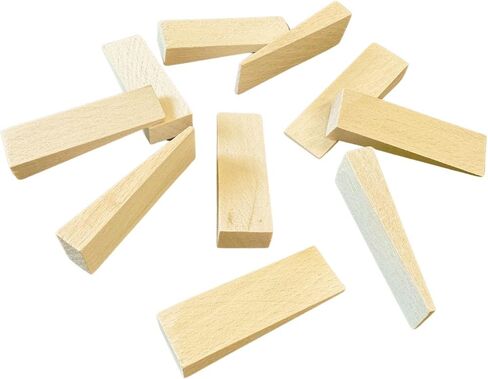 Tolux Wooden Wedges, Hardwood Wedge, Beech Wood Wedge, Wooden Doorstop, Handy Tool in Carpentry, Construction and Various DIY Projects, Size 65x20x12 mm / 2.5x0.8x0.5 in, Pack of 10 pcs in Saudi Arabia