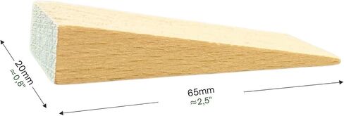 Tolux Wooden Wedges, Hardwood Wedge, Beech Wood Wedge, Wooden Doorstop, Handy Tool in Carpentry, Construction and Various DIY Projects, Size 65x20x12 mm / 2.5x0.8x0.5 in, Pack of 10 pcs in Saudi Arabia