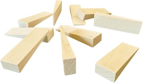 Tolux Wooden Wedges, Hardwood Wedge, Beech Wood Wedge, Wooden Doorstop, Handy Tool in Carpentry, Construction and Various DIY Projects, Size 65x20x12 mm / 2.5x0.8x0.5 in, Pack of 10 pcs in Saudi Arabia