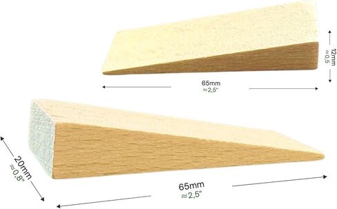 Tolux Wooden Wedges, Hardwood Wedge, Beech Wood Wedge, Wooden Doorstop, Handy Tool in Carpentry, Construction and Various DIY Projects, Size 65x20x12 mm / 2.5x0.8x0.5 in, Pack of 10 pcs in Saudi Arabia