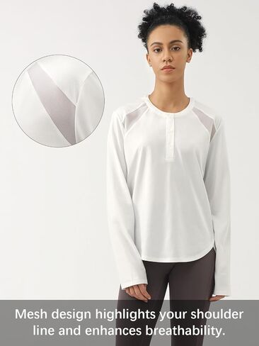 AARYA Women's Long Sleeve Workout Shirts Lightweight Cotton Running Yoga Tops for Women Athletic Shirts Active T Shirts Quick Dry Lilac XL in Saudi Arabia