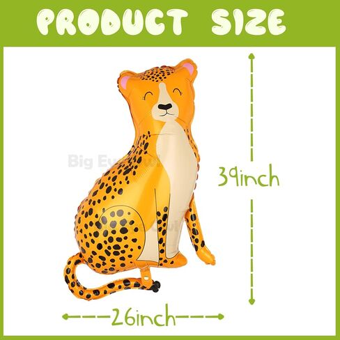 Giant Leopard Foil Balloons Jungle Safari Animal Birthday Party Decorations Mylar Balloon For Boy Kids Wild One Theme Birthday Party Decor Baby Shower Zoo Jaguar in Saudi Arabia