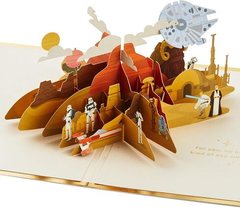 Hallmark Signature Paper Wonder Star Wars Pop Up Birthday Card (Luke Skywalker and Obi-Wan), May the 4th in Saudi Arabia