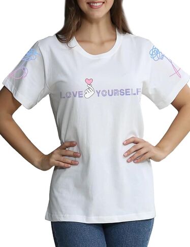 Dolpind Kpop Shirt Love Yourself Suga Jungkook Jimin V Rap Jin Jhope Tshirt Tee Merchandise in Saudi Arabia