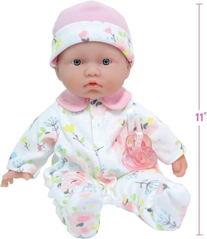 JC Toys - LA Baby Travel Case Gift | قوقازي بحجم 11 بوصة دمية طفل ناعم صغير | قابلة للغسل | زي لطيف ، زجاجة ، مصاصة وأرنب الفخمة | للأطفال 12 شهرًا +، وردي in Saudi Arabia