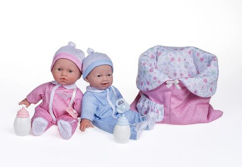 JC Toys - LA Baby Travel Case Gift | قوقازي بحجم 11 بوصة دمية طفل ناعم صغير | قابلة للغسل | زي لطيف ، زجاجة ، مصاصة وأرنب الفخمة | للأطفال 12 شهرًا +، وردي in Saudi Arabia