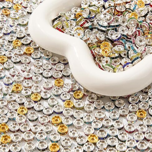 200pcs Rondelle Spacer Beads 10mm Crystal Bead Spacers Color Rondelle Spacer Beads Rhinestone Spacer Beads for Beaded Pens Jewelry Making Bulk(10MM) in Saudi Arabia