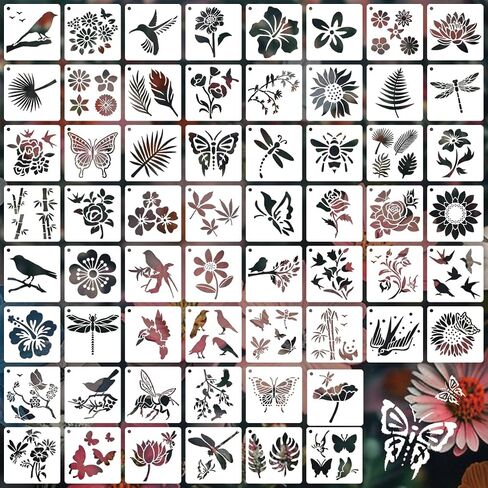 60 Pieces Cute Baby Shower Stencils for Painting, 3 Inch Onesie Stencil Reusable, Boy Girl Shirt Fabric Stencils Small Animals Pattern Templates for Painting Onesies Bibs Bodysuit Bags Shoes in Saudi Arabia