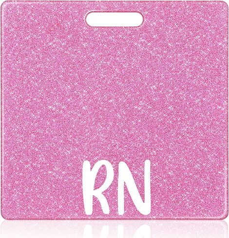 RN Badge Buddy Card, Glitter Nurse Badge Buddy Horizontal Nursing ID Card Sleeve Nurse Nursing Accessories Badge Identification Tags Gifts for Nurse Doctor Hospital Worker(Pink) in Kuwait