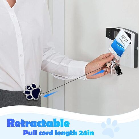 Plifal Badge Reel Holder Retractable with ID Clip for Nurse Nursing Name Tag Card Cute Medical Assistant Funny Accessories with Alligator Clip for Student Hospital Office Work,Paw and Bear Black in Saudi Arabia