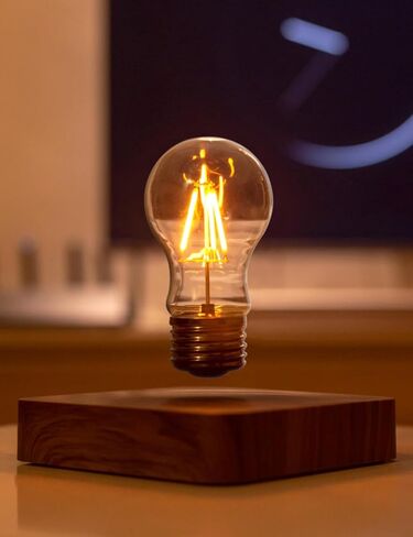 MOOCCI Levitating Bulb Lamp Magnetic Floating Light Desk Lamp Night Light, 360 Degree Wireless Automatic Rotating Light for Gifts Home Office Decor Desk Tech Toys (Round-Heart Bulb) in Kuwait