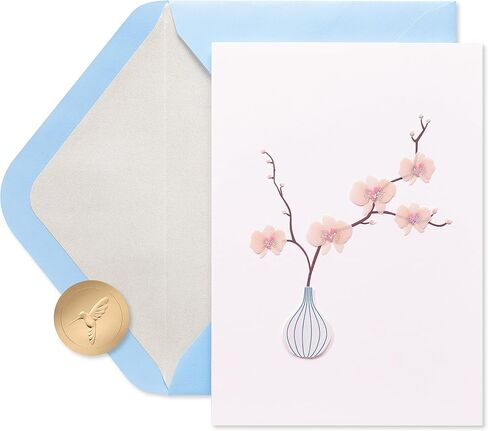 Papyrus Birthday Card for Her (Orchid in Vase) in Saudi Arabia