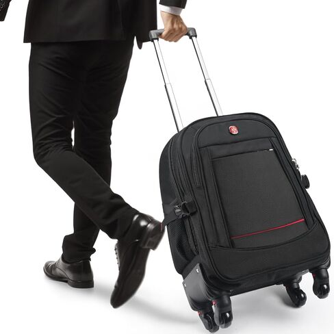 StarCloud 45L Rolling Backpack for 17.3" Laptop - 22x14x9", Water-Resistant Luggage with 4 Extra Wheels, Roller Travel Laptop Backpack for Business, Wheeled Backpack for Travel and Commuting in Kuwait