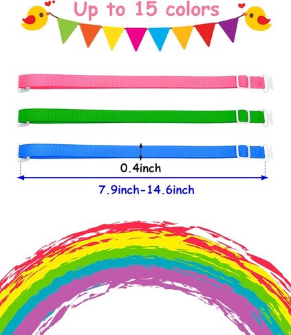 PET SHOW 150 Pack Dog Bow Tie Straps DIY Extension Strap with Adjustable Buckles 15 Colors Available Suitable for Almost All Types of Dog Bow Ties Cat Pets Neckties Accessories with Clips in Kuwait