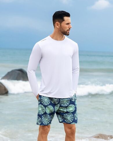 ملاك موسم القمصان الطفح الجلدي للرجال طويلة الأكمام الصيفية شمس شمس upf 50 Quick Dry Gray Phaterproof Swim Shirt في الهواء الطلق. in Kuwait