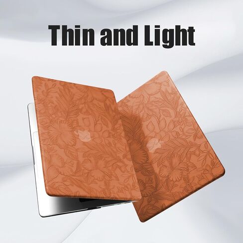 DTangLsm for MacBook Pro 13 inch Case M2 2024 2023 2022-2016 A2338 M1 A2289 A2251 A2159 A1989 A1706 A1708 Texture Leather MacBook Pro Case Plastic Hard Shell Case&Keyboard Cover, Green Embossed Floral in Kuwait