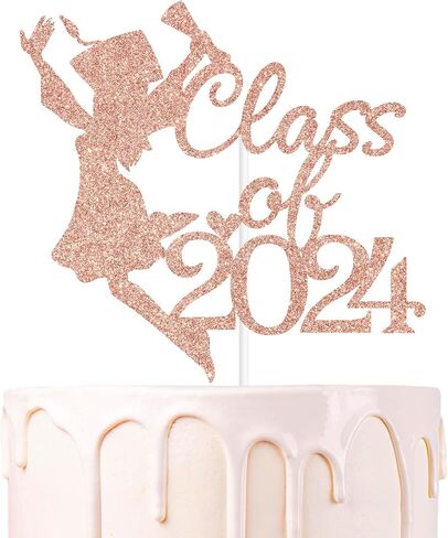 Black Glitter Class of 2025 Cake Topper, Congrats Grad 2025/You Did It/So Proud of You, 2025 Graduation Party Decorations Supplies in Saudi Arabia