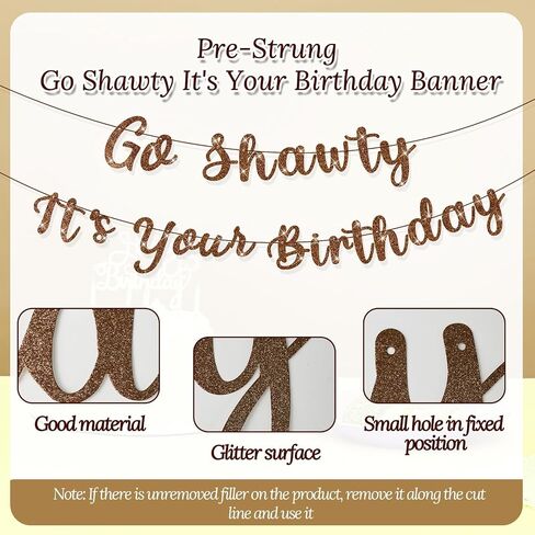 Go Shawty It's Your Birthday Banner 7.2 Feet Pre-Strung Glitter Hip Hop Theme Glitter Happy Birthday Banner for Men and Women Rap Theme Party Decorations Sign Gift(Red) in Saudi Arabia