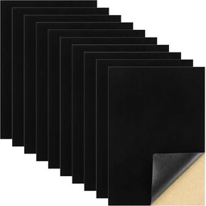 ملصقات لاصقة ذاتية ، 10 مساءً بطانات النسيج للأدراج والصناديق تقشر وعصا الحجم الأسود A4 مصنوع مع دعم لاصقة لصندوق المجوهرات الفنية DIY وتصميم المنزل تزين in Kuwait