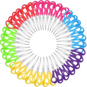Scissors For Office Wrapping Paper Cutter 36 PCS Small Craft Scissor Crafting Desk Office Cut Set Cutting Soft Grip Handles Safety Scissors Sewing Fabric Decorative Utility Sewing Embroidery Scissors