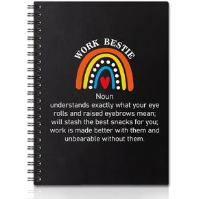 Work Bestie Definition Hardcover 160 Pages Blank Spiral Notebooks, Funny Rainbow Notebook Gift for Work Bestie, Work Bestie Birthday Gift, Coworker Goodbye Gift