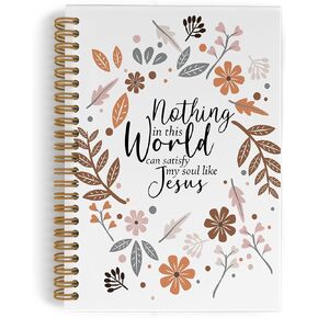Boho Floral Jesus Bible Spiral Notebook, Christian Floral Journal Notebook, Bible Verse Notebooks for School Work, Christian Scripture Office Supplies Gifts for Christian Women Men, 5.5x8.3 Inch