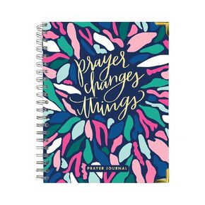 Mary Square Spiral Notebook Journal For Prayer Reflection, 7 x 9 Inch Hardcover, Prayer Changes Things