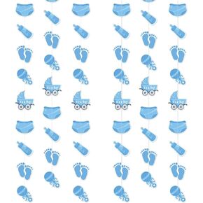 Baby Shower Decorations Boy, 6 Pcs Its a Boy Baby Shower Decorations Blue Backdrop, Baby Birthday Party Decor Photo Prop
