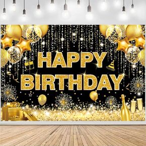 Happy Birthday Banner - Birthday Decorations for Kids Colorful Birthday Party Banners Welcome Happy Birthday Background Sign for Birthday Theme Party Decorations Indoor Outdoor