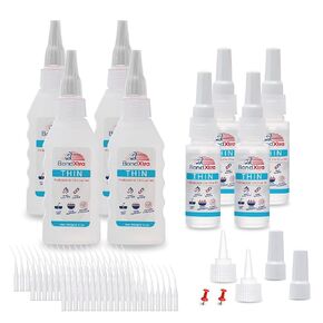 Thin Viscosity 16 oz. Premium CA Glue for Woodworking with Extra Bottles, Caps and Microtips, Super Glue Kit for Woodturning, Plastic, Wood and DIY Craft