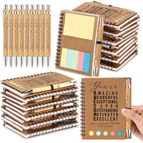 Jetec 12 Sets Bulk Appreciation Gifts for Employee Coworkers Inspirational Spiral Notebooks with Note Ballpoint Pen Thank You Gifts for Social Worker Team Teacher Student Graduation (Team)