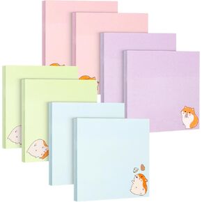 Mr. Pen- Sticky Notes, 3"x3", 8 Pads, 400 Sheets, Tiny Hamster Sticky Notes, Sticky Pads Sticky Notes Aesthetic, Colorful Sticky Notes Bulk Sticky Notes Cute Sticky Notes for Women