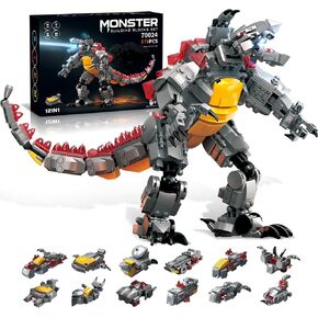 STEM Star Monster Wars Toys, 12 in 1 Build for Kids Who Love Jurassic Dinosaur Building Blocks Kit or Spaceship,Christmas and Birthday Gifts for 6-12 Year Old Kids(576Pieces)…