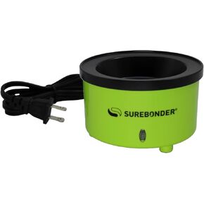 Surebonder Mini Hot Glue Skillet, 3-inch Diameter, 0.75-inch Depth, Dip Crafts Directly Into Pot of Hot Glue, Floral, Wreaths, Jewelry, Green