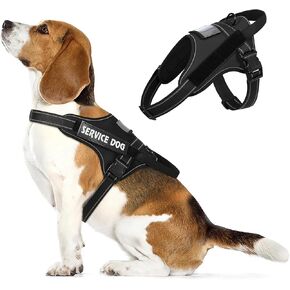 voopet Dog Harness Small Sized + ID Card Pocket + 7 Patches, No Pull Adjustable Pet Dog Vest 3M Reflective Breathable Dog Harness with Soft Padded Handle for Training, Walking, Easy Control