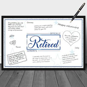 WATINC Jumbo Retirement Card to Sign, Retirement Party Large Guest Book Decorations for Women Men, Congrats Retired Signature Card for Farewell Office Signing Photo Booth Props
