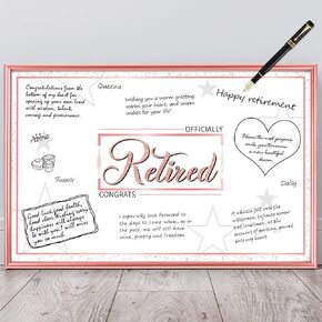WATINC Jumbo Retirement Card to Sign, Retirement Party Large Guest Book Decorations for Women Men, Congrats Retired Signature Card for Farewell Office Signing Photo Booth Props