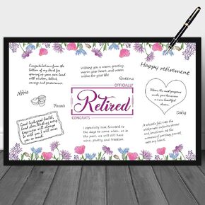 WATINC Jumbo Retirement Card to Sign, Retirement Party Large Guest Book Decorations for Women Men, Congrats Retired Signature Card for Farewell Office Signing Photo Booth Props in Kuwait