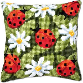 Vervaco Cross Stitch Cushion Kit Ladybirds 16" x 16"