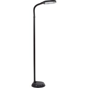 Floor Lamp - Full Spectrum Natural Sunlight Lamp with Bendable Neck - Reading, Craft, Studying, and Esthetician Light by Bedford Home (Black)