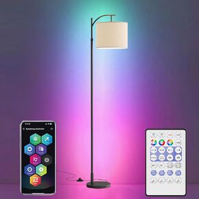 Adjustable Floor Lamp with Remote Control, RGB LED Light, Modern Design, Dimmable, Ideal for Living Room and Bedroom