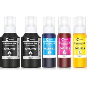 Hiipoo Refill Ink Bottle Replacement for T502 502 Ink for Epson ET-2750 ET2720 ET-2803 ET-2800 ET-3750 ET-4750 ET-3760 ET-4760 ET-2850 ET-4800 ET-3700 ET-15000 Printer