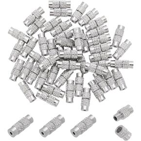 PH PandaHall 50 Sets Brass Screw Clasps Barrel Jewelry End Tip Caps 12x4mm for Bracelet Necklace Choker Jewelry DIY Craft Making, Platinum