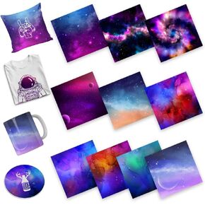 ورقة نقل التسامي ، 18 حزمة 12 "x12" الصلبة لون الحرارة اضغط على ورقة التسامي لقميص DIY ، أكواب القهوة المخصصة ، الأطفال.