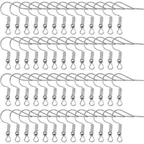 TOAOB 100pcs Hypoallergenic Earring Hooks Stainless Steel Fish Hooks French Ear Wires for DIY Jewelry Making