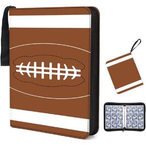 FOME 9-Pocket Football Trading Card Binder, Fits 900 Cards, 3 Rings Expandable, Archival-Safe, Waterproof, Dust-Proof, Transparent Pocket Pages for Display